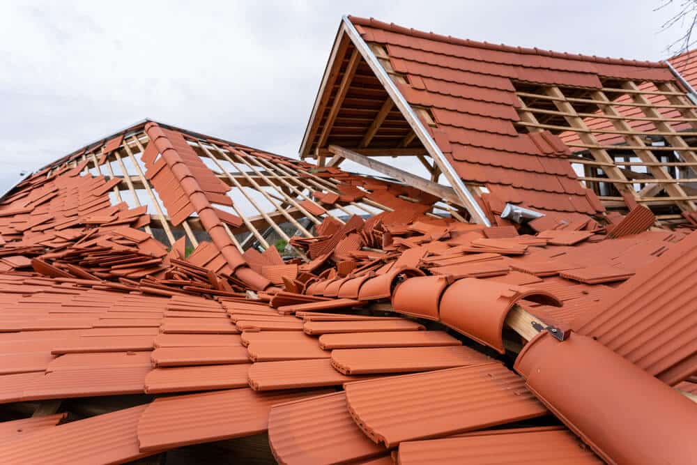 roof suffers storm damage