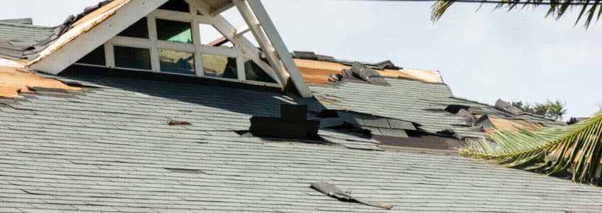 roof suffers storm damage