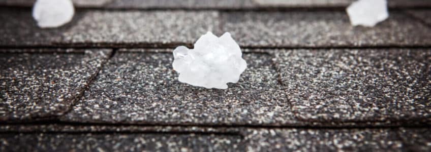 roof suffers hail damage