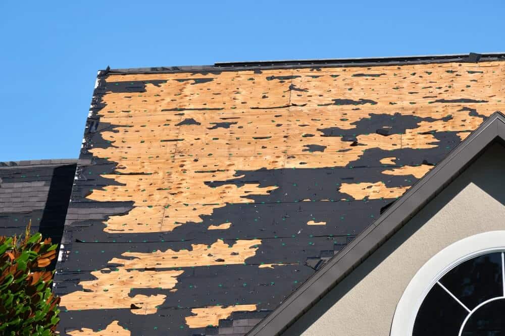 roof suffers wind damage