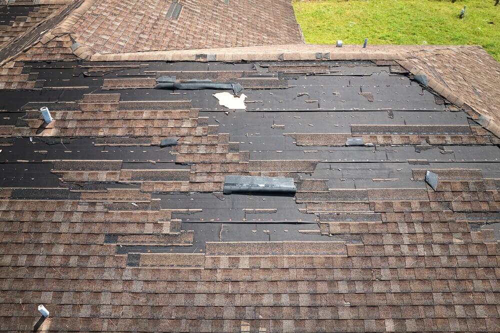 roof suffers wind damage