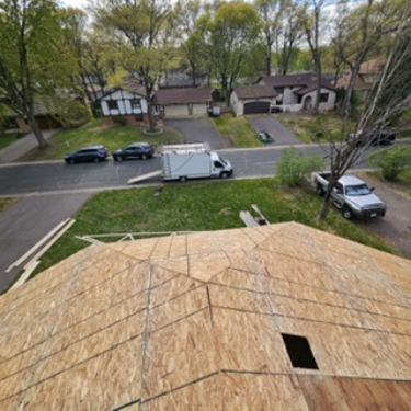 Advantage Construction on site at the Blaine tree-damage restoration